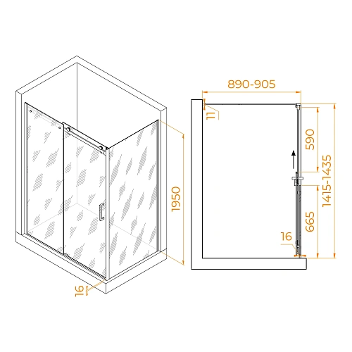 Душевой уголок RGW TO-44 (TO-14 + Z-050-2) 1400x900 мм 02074449-11 хром Easy Clean Душевой уголок RGW TO-44 (TO-14 + Z-050-2) 1400x900 мм 02074449-11 хром Easy Clean