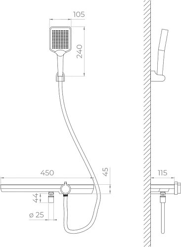 Смеситель для душа RGW SP-40Gr серый Смеситель для душа RGW SP-40Gr серый