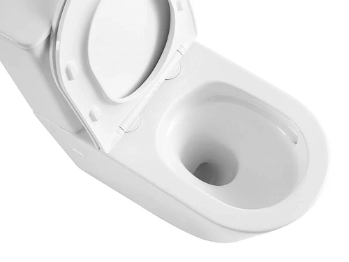 Унитаз напольный ABBER Bequem AC1112TMW компакт белый матовый, безободковый, смыв торнадо с крышкой микролифт Унитаз напольный ABBER Bequem AC1112TMW компакт белый матовый, безободковый, смыв торнадо с крышкой микролифт