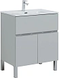 Тумба под раковину Aquanet Алвита New 70 1 ящик, 2 дверцы, серый 00303899 Тумба под раковину Aquanet Алвита New 70 1 ящик, 2 дверцы, серый 00303899