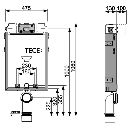 Бачок скрытого монтажа TECE TECEbox 9370000 Uni, высота 1 060 мм Бачок скрытого монтажа TECE TECEbox 9370000 Uni, высота 1 060 мм