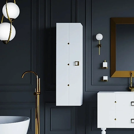 Шкаф-пенал Armadi Art Piazza 844-WG белый+золото без ножек Шкаф-пенал Armadi Art Piazza 844-WG белый+золото без ножек