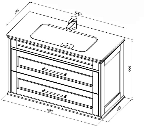 Тумба под раковину Aquanet Бостон М 100 белый 00209678 Тумба под раковину Aquanet Бостон М 100 белый 00209678