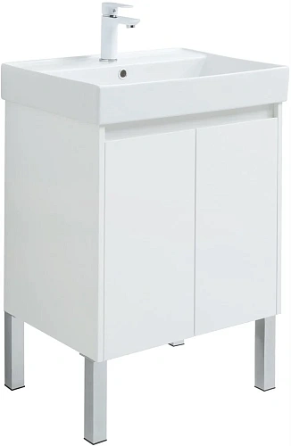 Тумба под раковину Aquanet Nova Lite 60 белый глянец (2 дверцы) 00298847 Тумба под раковину Aquanet Nova Lite 60 белый глянец (2 дверцы) 00298847