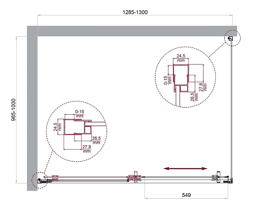 Душевой уголок BelBagno LUCE-AH-1-130/100-C-Cr Душевой уголок BelBagno LUCE-AH-1-130/100-C-Cr