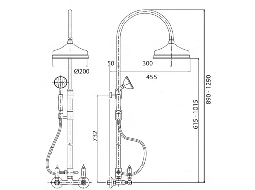 Душевая система CEZARES GOLF-CD-03/24-M Душевая система CEZARES GOLF-CD-03/24-M