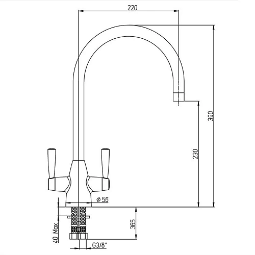 Смеситель для раковины Paini Angel ANCR205LMKM без донного клапана Смеситель для раковины Paini Angel ANCR205LMKM без донного клапана