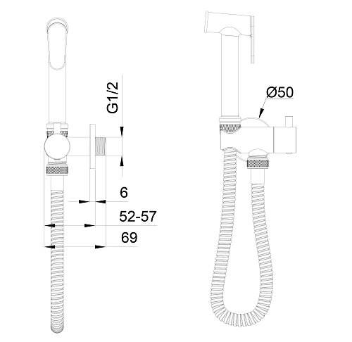 Гигиенический душ Wonzon & Woghand брашированное золото (WW-88809903-BG) Гигиенический душ Wonzon & Woghand брашированное золото (WW-88809903-BG)