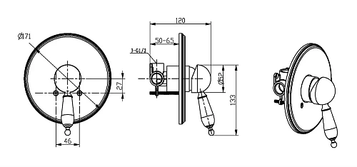 Смеситель для душа Boheme PROVANSE Ripresa 365 встроенный Смеситель для душа Boheme PROVANSE Ripresa 365 встроенный