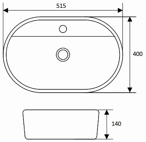 Раковина CeramaLux 78325XS накладная, белый Раковина CeramaLux 78325XS накладная, белый
