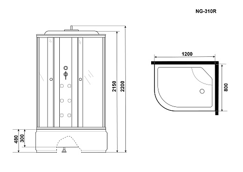Душевая кабина Niagara Ultra NG-310-01R (1200х800х2200) высокий поддон (48см) 3100164R Душевая кабина Niagara Ultra NG-310-01R (1200х800х2200) высокий поддон (48см) 3100164R