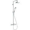 Душевая система Hansgrohe Showerpipe 180 2jet EcoSmart 27254400, белый хром с термостатом