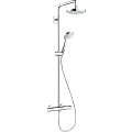 Душевая система Hansgrohe Showerpipe 180 2jet EcoSmart 27254400, белый хром с термостатом Душевая система Hansgrohe Showerpipe 180 2jet EcoSmart 27254400, белый хром с термостатом