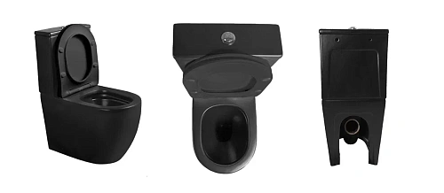 Унитаз напольный Ceruttispa ORLTER MB CT9866 безободковый черный матовый, сиденье микролифт Унитаз напольный Ceruttispa ORLTER MB CT9866 безободковый черный матовый, сиденье микролифт