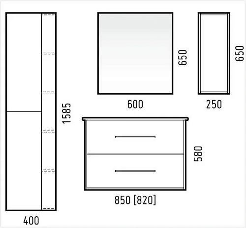 Тумба под раковину Corozo подвесная Гольф 85, сонома, Оскар 85 SD-00000313 Тумба под раковину Corozo подвесная Гольф 85, сонома, Оскар 85 SD-00000313