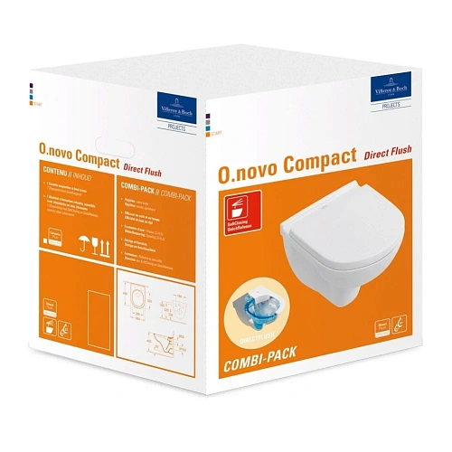 Унитаз подвесной Villeroy & Boch O.Novo 5688HR01 (5688 HR 01) Compact с сиденьем Унитаз подвесной Villeroy & Boch O.Novo 5688HR01 (5688 HR 01) Compact с сиденьем