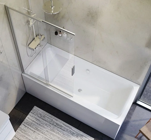 Акриловая ванна AM.PM Inspire V2.0 180x80 WK52EB с душевой системой, шторкой и аксессуарами Акриловая ванна AM.PM Inspire V2.0 180x80 WK52EB с душевой системой, шторкой и аксессуарами