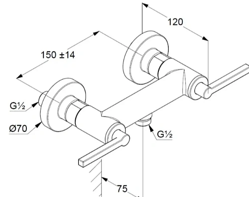 Смеситель для душа Kludi NOVA FONTE 20710N215 оружейная сталь Смеситель для душа Kludi NOVA FONTE 20710N215 оружейная сталь