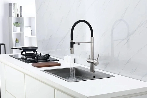 Смеситель для кухни Paulmark Gravity брашированная нерж.сталь Gr213888-BS Смеситель для кухни Paulmark Gravity брашированная нерж.сталь Gr213888-BS