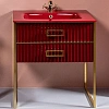 Тумба под раковину Armadi Art Monaco 80см бордо глянец + золото под раковину 866-080-RG Тумба под раковину Armadi Art Monaco 80см бордо глянец + золото под раковину 866-080-RG