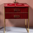 Тумба под раковину Armadi Art Monaco 80см бордо глянец + золото под раковину 866-080-RG Тумба под раковину Armadi Art Monaco 80см бордо глянец + золото под раковину 866-080-RG