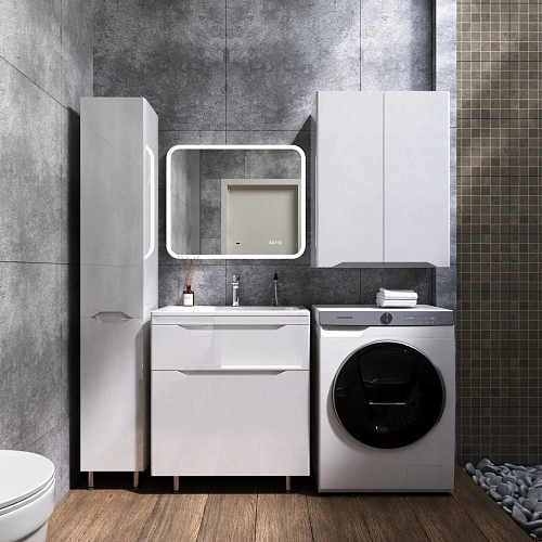 Тумба под раковину Style Line Марелла 70 Люкс антискрейтч белый глянец, PLUS напольная СС-00002399 Тумба под раковину Style Line Марелла 70 Люкс антискрейтч белый глянец, PLUS напольная СС-00002399