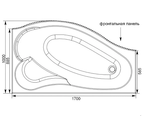 Акриловая ванна Aquanet Palma 170x90/60 R 00204023 Акриловая ванна Aquanet Palma 170x90/60 R 00204023