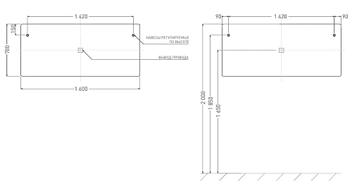 Зеркало Salini OMBRA с LED подсветкой 1600x700 27M021670BH Зеркало Salini OMBRA с LED подсветкой 1600x700 27M021670BH