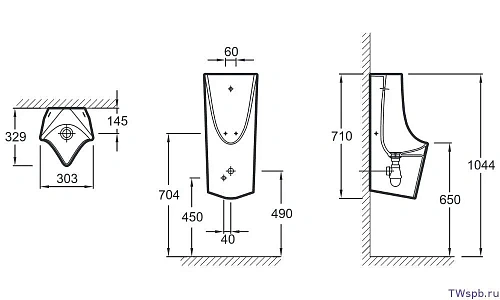 Писсуар Jacob Delafon Struktura EZA022-00 Писсуар Jacob Delafon Struktura EZA022-00