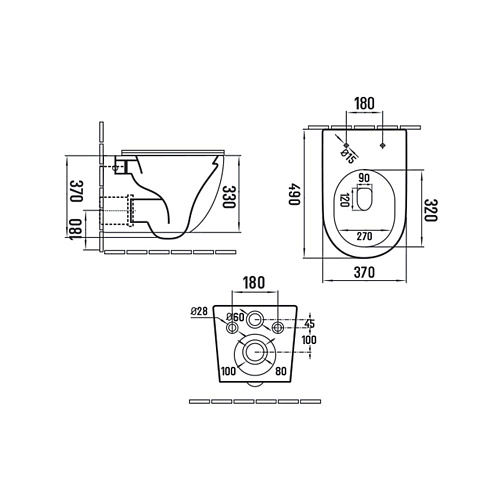 Унитаз подвесной Vincea Globo VT1-14SMA безободковый, цвет антрацит мат., ультратонкое сиденье soft- Унитаз подвесной Vincea Globo VT1-14SMA безободковый, цвет антрацит мат., ультратонкое сиденье soft-
