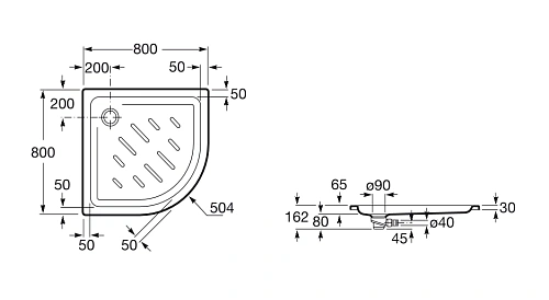 Душевой поддон Roca Easy 800х800 белый, с сифоном 276084000 Душевой поддон Roca Easy 800х800 белый, с сифоном 276084000