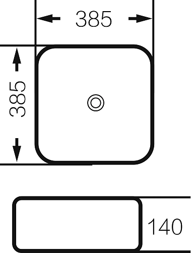 Раковина GROSSMAN Color GR-4042BW (385x385x140) черная белая внутри Раковина GROSSMAN Color GR-4042BW (385x385x140) черная белая внутри