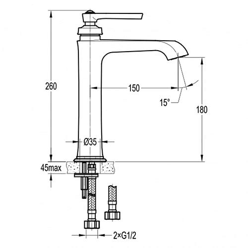 Смеситель для раковины Swedbe Terracotta Art 2501 Смеситель для раковины Swedbe Terracotta Art 2501