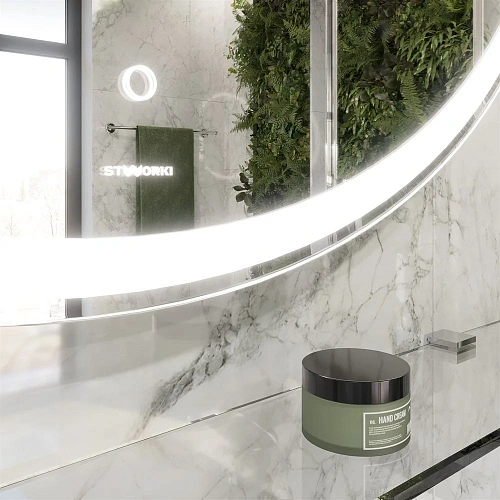 Зеркало STWORKI Мальмё 100 с подсветкой, сенсор на зеркале, круглое, настенное, российское 465734 Зеркало STWORKI Мальмё 100 с подсветкой, сенсор на зеркале, круглое, настенное, российское 465734