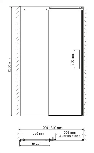 Душевой уголок WasserKRAFT Dinkel 58R30 хром Душевой уголок WasserKRAFT Dinkel 58R30 хром