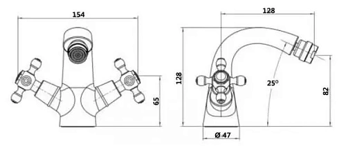 Смеситель для биде Boheme ROYAL 316-Royal/CRST black CRYSTAL бронза Смеситель для биде Boheme ROYAL 316-Royal/CRST black CRYSTAL бронза