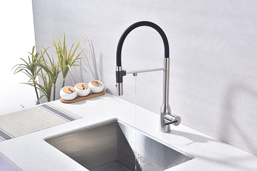 Смеситель для кухни Paulmark Magneto One брашированная сталь Ma213188-BS Смеситель для кухни Paulmark Magneto One брашированная сталь Ma213188-BS