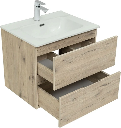 Тумба под раковину Aquanet Алвита New 60 2 ящика, дуб веллингтон белый 00277513 Тумба под раковину Aquanet Алвита New 60 2 ящика, дуб веллингтон белый 00277513