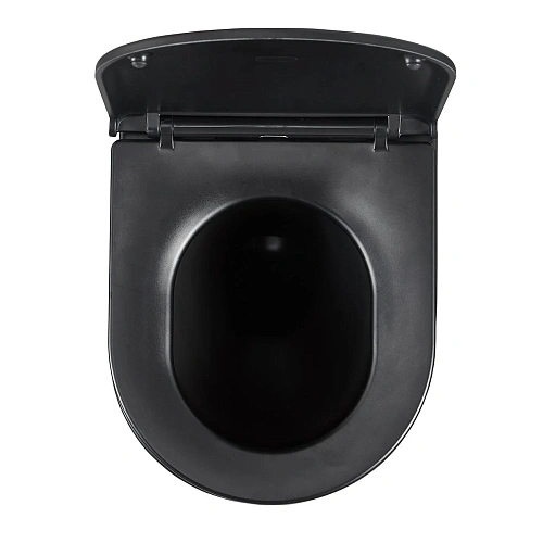 Унитаз подвесной Lemark GLAZER, безободковый с сиденьем микролифт, смыв торнадо,черный матовый 9612004 Унитаз подвесной Lemark GLAZER, безободковый с сиденьем микролифт, смыв торнадо,черный матовый 9612004