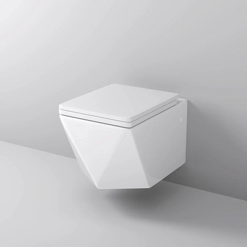 Унитаз подвесной GROSSMAN GR-4481 Cristal 520x360x350 безободковый с толстой крышкой Унитаз подвесной GROSSMAN GR-4481 Cristal 520x360x350 безободковый с толстой крышкой