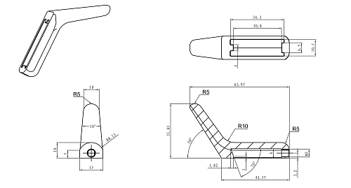 Крючок Wonzon & Woghand брашированный никель (WW-V4301-BR) Крючок Wonzon & Woghand брашированный никель (WW-V4301-BR)