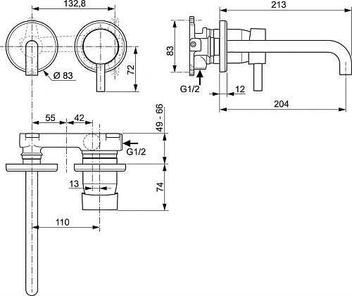 Смеситель для раковины Ideal Standard CERALINE A6938XG Смеситель для раковины Ideal Standard CERALINE A6938XG