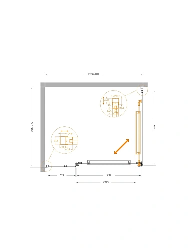 Душевой уголок CEZARES LUX-AH-FS-11-110/90-C-CR 110x90 см, профиль хром, стекло прозрачное Душевой уголок CEZARES LUX-AH-FS-11-110/90-C-CR 110x90 см, профиль хром, стекло прозрачное