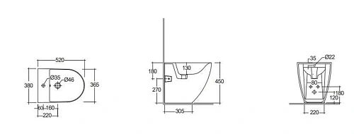 Биде напольное Kludi RESA D 24BIB0143 Биде напольное Kludi RESA D 24BIB0143