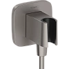 Шланговое подключение Hansgrohe FixFit Porter Q с держателем для душа 26887340, шлифованный черный х Шланговое подключение Hansgrohe FixFit Porter Q с держателем для душа 26887340, шлифованный черный х