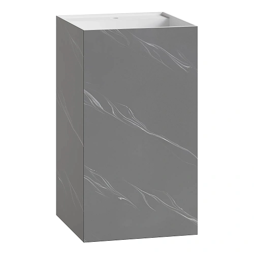 Раковина Boheme Cube 802-GR напольная Corian 480x480x850 Grey base+white veins Раковина Boheme Cube 802-GR напольная Corian 480x480x850 Grey base+white veins