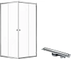 Душевой уголок DIWO Анапа 90х90, профиль хром глянец с линейным трапом CK DRAIN 1105-00155 55 см 594 594697