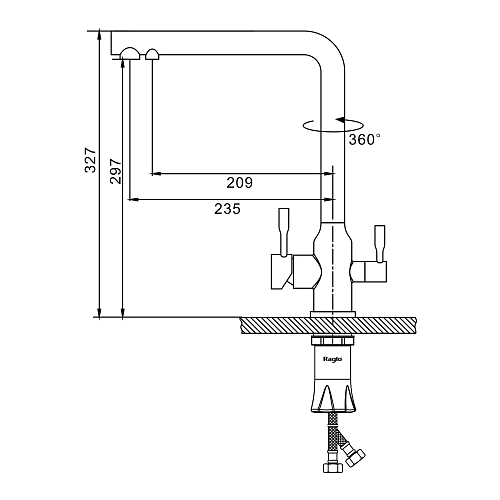 Смеситель для кухни Raglo R81.61.06 с подключением к фильтру, черный Смеситель для кухни Raglo R81.61.06 с подключением к фильтру, черный