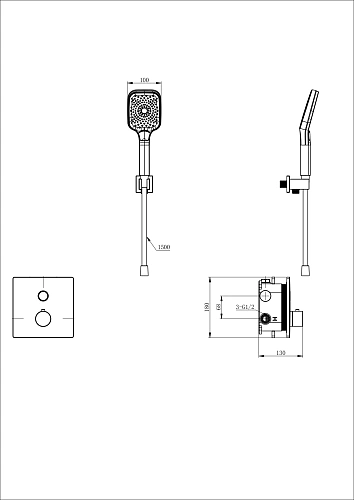 Смеситель для душа Wonzon & Woghand с термостатом, встраиваемый, брашированное золото (WW-D1017-B-BG) Смеситель для душа Wonzon & Woghand с термостатом, встраиваемый, брашированное золото (WW-D1017-B-BG)