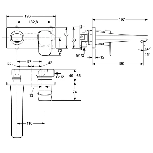 Смеситель для раковины Ideal Standard TONIC II A6334AA Смеситель для раковины Ideal Standard TONIC II A6334AA